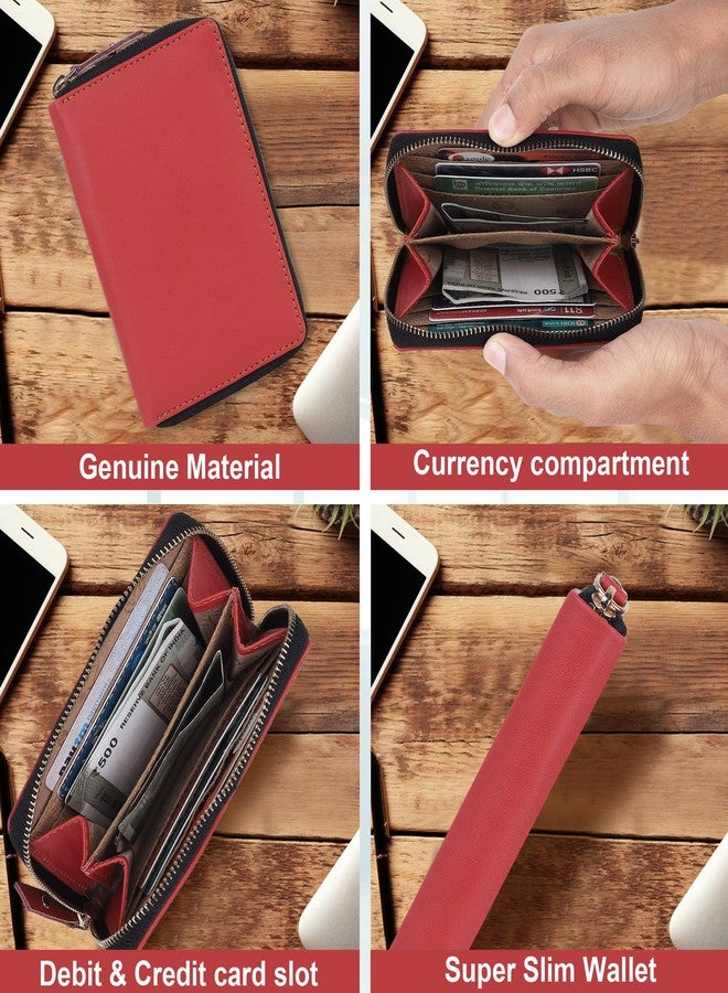 TnW Small Bi-Fold Women's Purse Wallet Card Organizer Female Hand Clutch Women/Ladies/Girls Wallets Credit Card Holder (Red) - Image 3